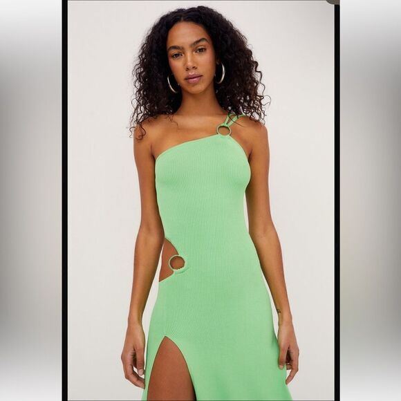 For Love And Lemons Keisha Maxi Dress -Green New Medium - Picture 6 of 16